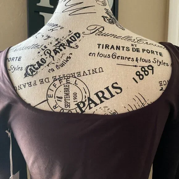 Lululemon Nulu Square Neck Long Sleeve Bodysuit Brown - Sz Large - Picture 14 of 15